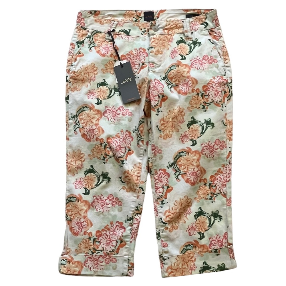Jag Jeans Maitland Slim Crop in "Orange Bloom" 10P